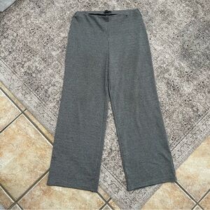 Black and Grey Plus Size Houndstooth Pants with Elastic Waist and Wide Flowy Fit